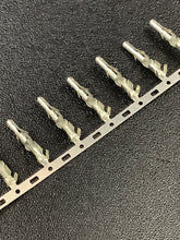 Load image into Gallery viewer, 350416-1 -C - AMP - Pin Contact, Tin (Sn), 250 VAC / 600 VAC, Locking Lance Contact Retention, 20 – 14 AWG, Chain Form, 100 contacts per package. Quantity Shown Available = 100 Packs.