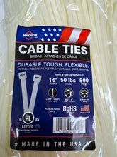 Load image into Gallery viewer, 14" 50lb Natural Ties 500 PACK - MB14-50NAT-D - Mayhew Steel Products Inc.