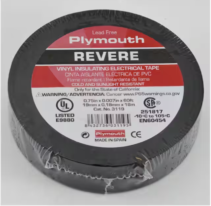 Plymouth REVERE Electrical Tape   14-3119
