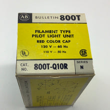 Load image into Gallery viewer, 800T-Q10R - Allen-Bradley 120 Volt Pilot Light, RED,
Filament Type
