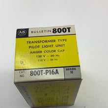 Load image into Gallery viewer, 800T-P16A - Allen-Bradley Pilot Light, 120Vac, AMBER, Transformer Type