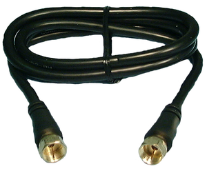 RG59 Cable "F" / "F" Gold Conn.3' Blk , CBFG3