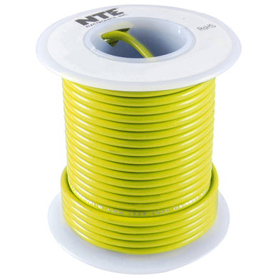 25’ Hook-Up Wire 24Awg, Stranded,    Yellow, WH24-04-25