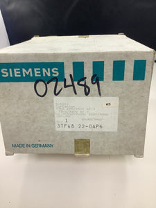 3TF48220AP6 - SIEMENS - CONTACTOR,SIZE 4, 3-POLE 100 AMP