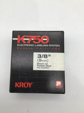 Load image into Gallery viewer, 2526511 - KROY - K750 Label Supply Cartridge, 3/8” Black on Blue
