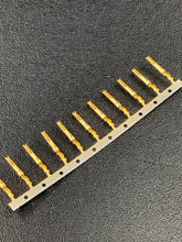 Load image into Gallery viewer, 66505-4 -C - AMP - CONN SOCKET 24-28AWG GOLD CRIMP, Chain Form, 100 contacts per package. Quantity Shown Available = 100 Packs.
