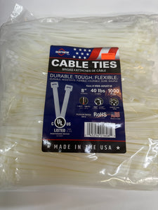 8" 40lb Natural Ties 1000 PACK  - MB8-40NAT-M - Mayhew Steel Products Inc.