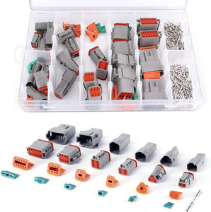 94 Piece Deutsch DT Connector Kit, 2/3/4/6/8/12 Pin Waterproof Connector IP67 Heavy Duty Electrical Plug with 35 Pairs Stamped Contacts 13Amps Terminals Pin Sockets for 18-14AWG