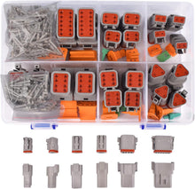Load image into Gallery viewer, 174 Piece DT Series Deutsch Connector Kit 2 3 4 6 8 12 Pin Connectors with Size 16 Stamped Contacts
