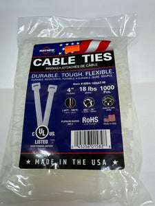 4" 18lb Natural Ties 1000 PACK  - MB4-18NAT-M - Mayhew Steel Products Inc.