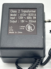Load image into Gallery viewer, 413U-18351A - LO-CTK - Transformer 18Vac 350mA INPUT:120V~ 60Hz
