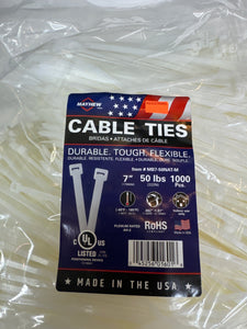 7" 50lb Natural Ties 1000 PACK  - MB7-50NAT-M - Mayhew Steel Products Inc.