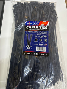 14" 50lb UV Black Ties 500 PACK - MB14-50BLK-D - Mayhew Steel Products Inc.