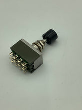 Load image into Gallery viewer, MB2185LS1W01-CA - NKK - PUSH BUTTON SWITCH ON-ON (Alt. Action) 4PDT 6A Black Cap
