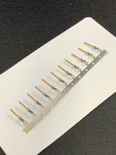 Load image into Gallery viewer, 1-745254-1 -C - AMP - CONN PIN 22-26AWG GOLD CRIMP, Chain Form, 100 contacts per package. Quantity Shown Available = 100 Packs.
