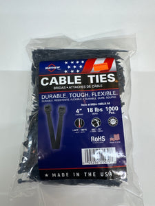 4" 18lb UV Black Ties 1000 PACK  - MB4-18BLK-M - Mayhew Steel Products Inc.