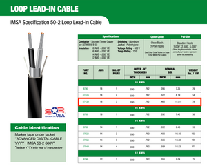 8743A - Advanced Digital Cable- 3 Pair 18 Awg,Shld Pairs / OA Foil IMSA 50-2 Loop Lead-In Cable, Price per foot