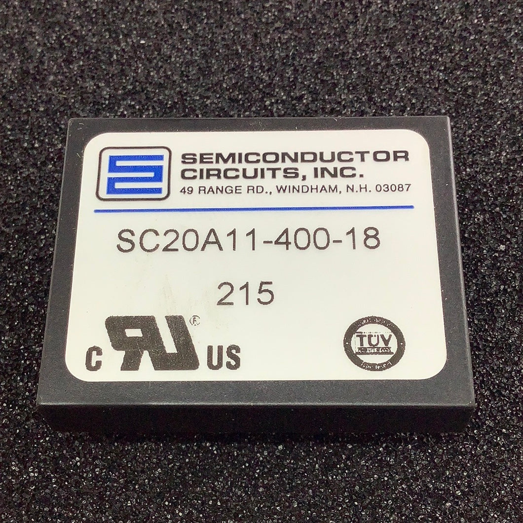 SC20A11-400-18 - SEMICONDUCTOR CIRCUITS - DC-DC CONVERTER INPUT9-36VDC
OUTPUT 5V 4000 MA