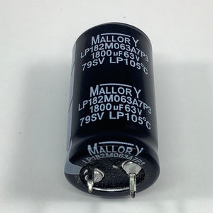 LP182M063A7P3 - MALLORY -1800 UF 63VDC RADIAL CAPACITOR