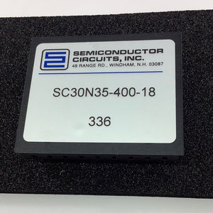 SC30N35-400-18 - SEMICONDUCTOR CIRCUITS - DC-DC CONVERTER  INPUT 18-36VDC
OUTPUT 5V @3000 MA  +/- 15V 500MA