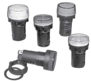 28V Sealed LED Panel Lamp Green/ Flat Lens 11-2658
