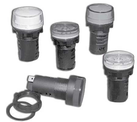 12-14v Sealed LED Panel Lamp Blue /Tapered  Lens 11-2649