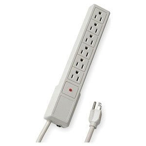 6 OUTLET SURGE POWER STRIP,  33 INCH CORD, 5HN13/63010