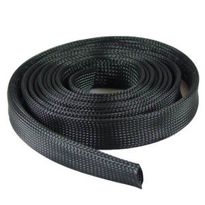 Expandable Braided Cable Sock Black 1" (25.4mm) X 50Ft(15.24m)