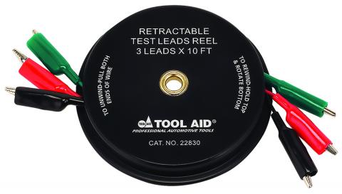 Retractable Test Leads Reel - 3 Leads x 10' - 22830
