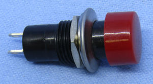Push Button, SPST 3A @125V, (On)-Off, Red Butt., 30-10062