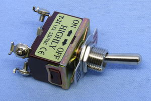 Toggle, DPST 15A @120V, On-Off, screw term, 30-1134