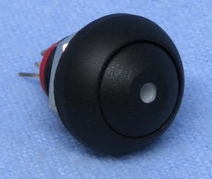 Sealed Push Button Sw. SPST, (ON)-OFF Red LED, 30-12638