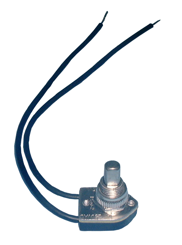 Push Button Canopy, SPST 3A @125V, On-Off w/ Leads, 30-1885