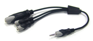 3.5mm Stereo/M-(2) 3.5mm Stereo/F+1/4" Stereo/F, 44-332