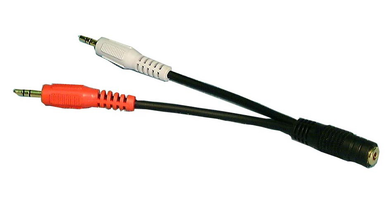 Audio Y Adapte-3.5mm/F to (2) 3.5mm/M, 70-057