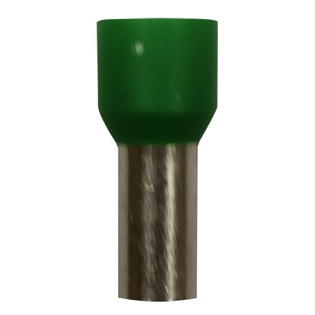 Wire Ferrule, Green, AWG 6, 12 mm Barrel, 100 per bag
