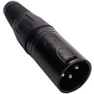 PROFESSIONAL 3 PIN XLR CONNECTOR - MALE, IO-XLR3-M-BK