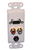 HDTV Plate HD15+(2) RCA Audio+3.5mm St.-White, 75-1455