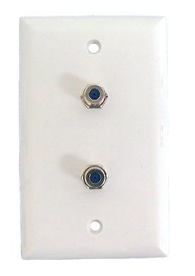 3 GHz TV Wall Plate, Dual F-81, White, 75-3432