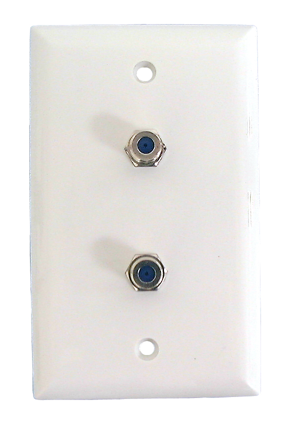 3 GHz TV Wall Plate, Dual F-81, White, 75-3432