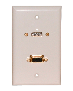Wall Plate HDMI + VGA White, 75-601