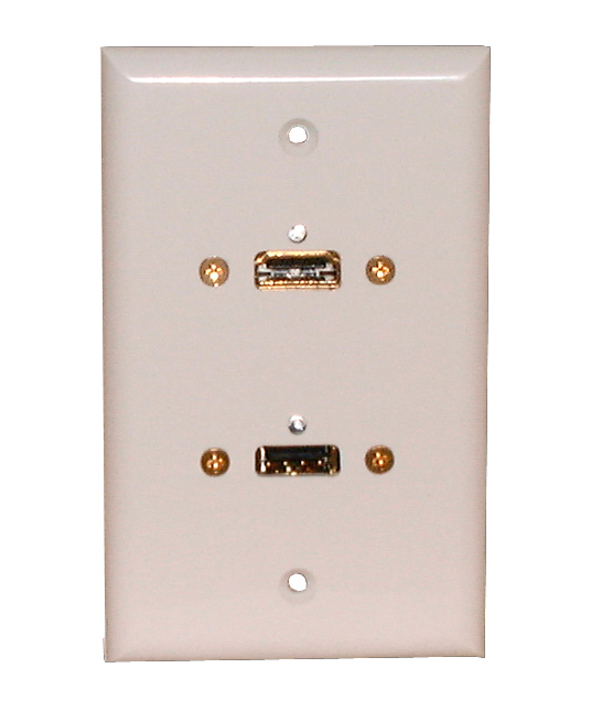 Wall Plate HDMI + USB White, 75-621