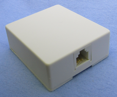 RJ12 Single Surface Mount Box  White , 75-6269