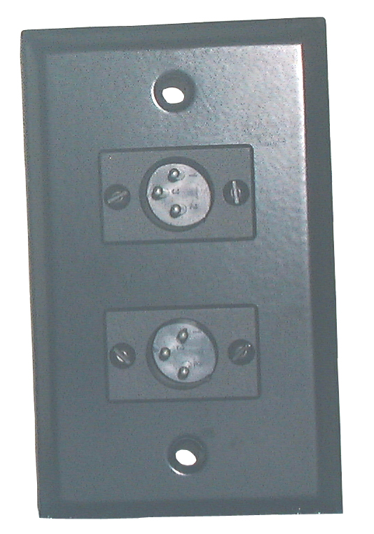 Black S/S Wall Plate-Dual XLR Male, 75-789