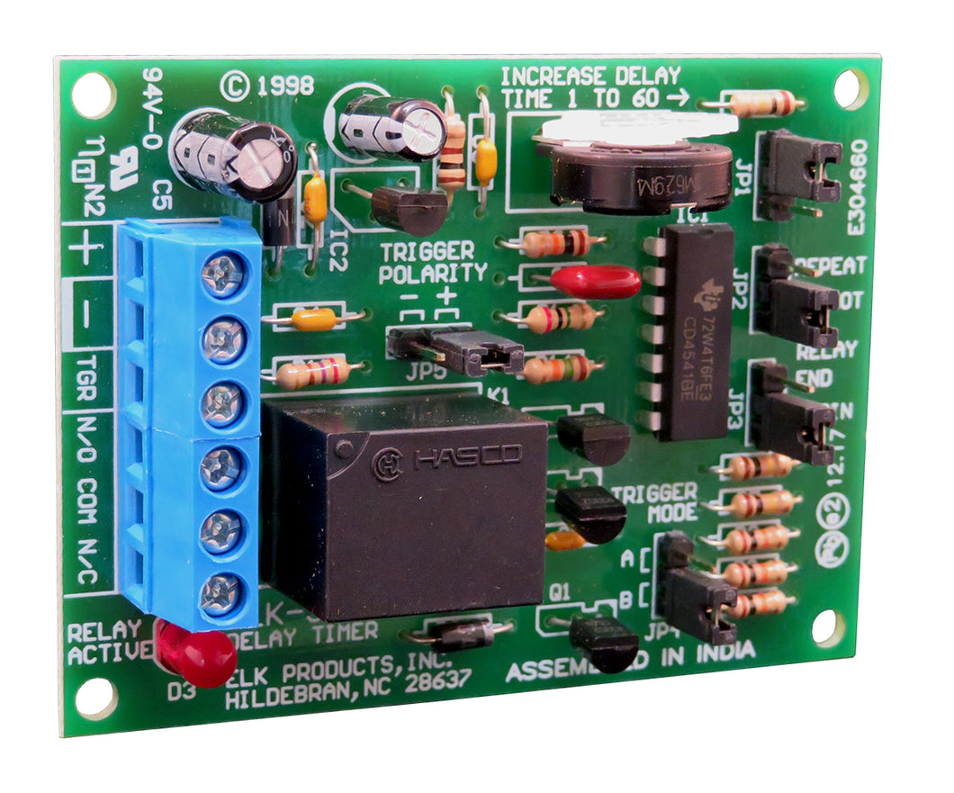 Time Delay Relay, 1 second to 60 minutes  , ELK-960