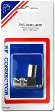 Load image into Gallery viewer, BNC-3049-L400P - BNC R/A CRIMP PLUG FOR 9913,LMR400
