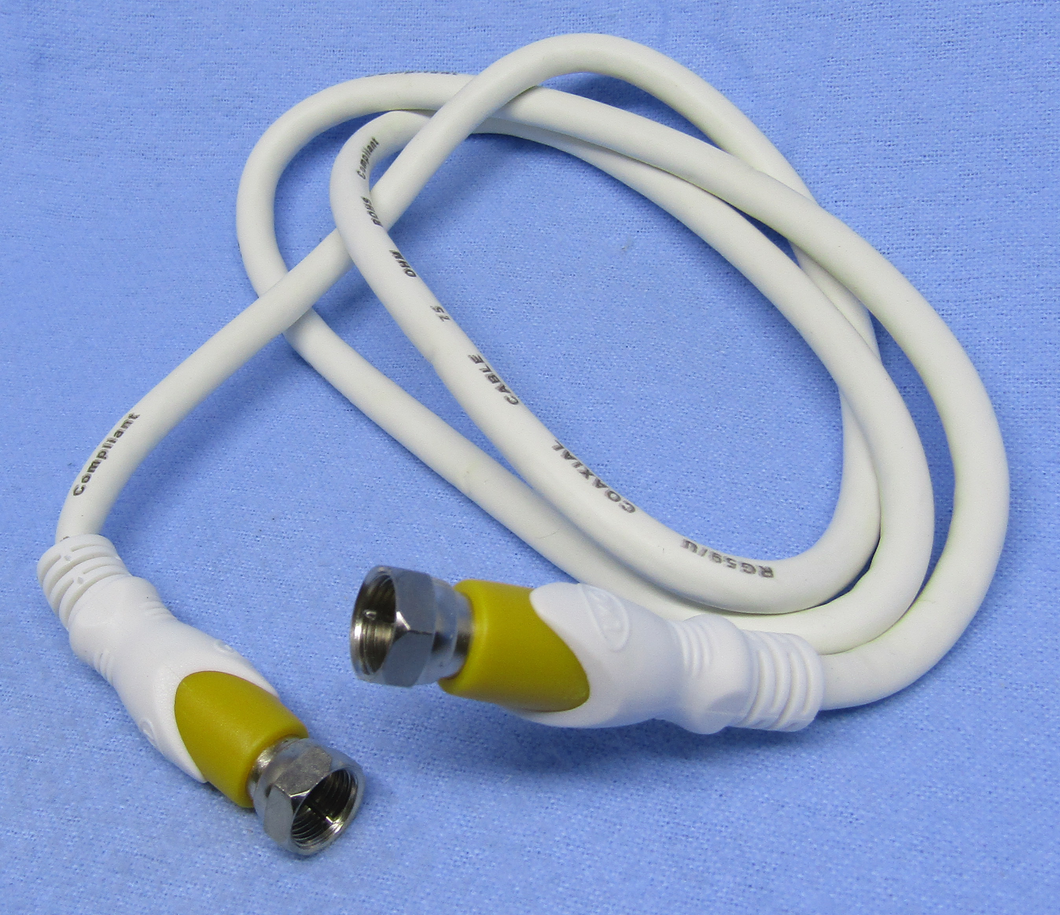 Video Jumper Cable, RG59 3' White, CAF3