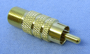 "F" female / RCA (M) Adapter Gold, FCG69