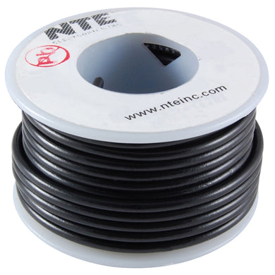 100’ Hook-Up Wire 26 Awg, Stranded,   Black, WH26-00-100