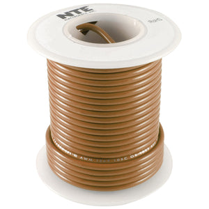 100’ Hook-Up Wire 24 Awg, Stranded,   Brown, WH24-01-100
